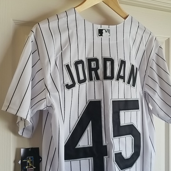 MICHEAL JORDAN WHITE CHICAGO WHITE SOX THROWBACK JERSEY - Picture 6 of 7